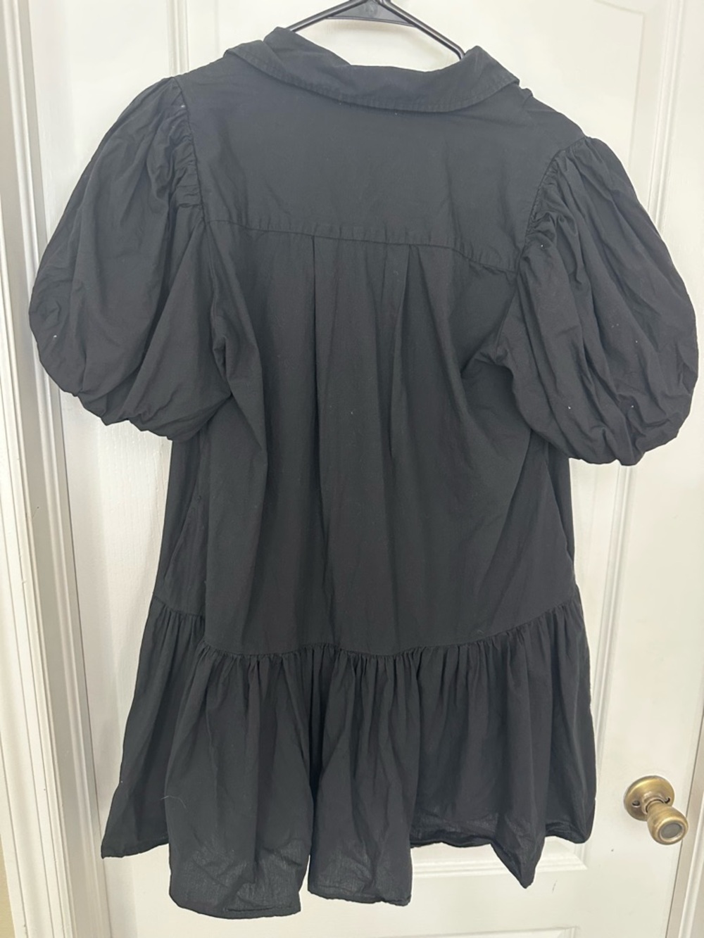 Pinch Black Puff Sleeve Babydoll Mini Dress Large L - Picture 4 of 7